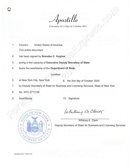 New York apostille Hague apostille from New York